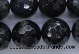 CTE448 15.5 inches 20mm faceted round blue tiger eye beads