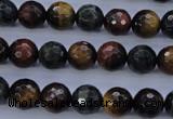 CTE454 15.5 inches 10mm faceted round mixed tiger eye beads