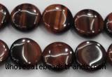 CTE53 15.5 inches 15mm flat round red tiger eye gemstone beads