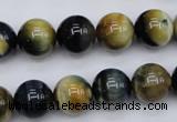 CTE554 15.5 inches 12mm round golden & blue tiger eye beads