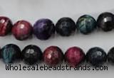 CTE582 15.5 inches 8mm faceted round colorful tiger eye beads