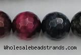 CTE587 15.5 inches 18mm faceted round colorful tiger eye beads