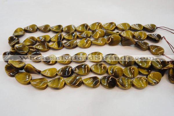 CTE638 15.5 inches 13*18mm twisted oval yellow tiger eye beads wholesale