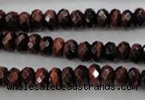 CTE65 15.5 inches 5*8mm faceted rondelle red tiger eye gemstone beads