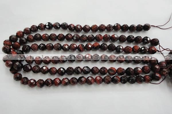 CTE703 15.5 inches 10mm faceted round red tiger eye beads