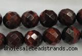 CTE705 15.5 inches 14mm faceted round red tiger eye beads