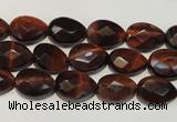 CTE881 15.5 inches 8*12mm faceted flat teardrop red tiger eye beads