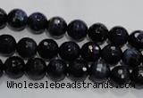 CTE931 15.5 inches 6mm faceted round dyed blue tiger eye beads