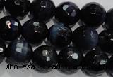 CTE935 15.5 inches 14mm faceted round dyed blue tiger eye beads