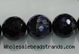 CTE937 15.5 inches 18mm faceted round dyed blue tiger eye beads