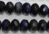 CTE943 15.5 inches 10*14mm faceted rondelle dyed blue tiger eye beads