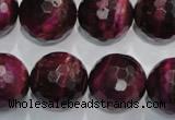 CTE978 15.5 inches 20mm faceted round dyed red tiger eye beads