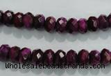 CTE980 15.5 inches 5*8mm faceted rondelle dyed red tiger eye beads