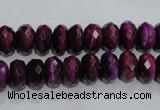 CTE981 15.5 inches 6*10mm faceted rondelle dyed red tiger eye beads