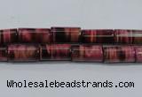 CTE988 15.5 inches 6*12mm tube dyed red tiger eye beads wholesale