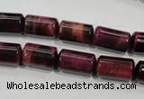 CTE989 15.5 inches 8*14mm tube dyed red tiger eye beads wholesale