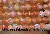 CTG1003 15.5 inches 2mm faceted round tiny red agate beads