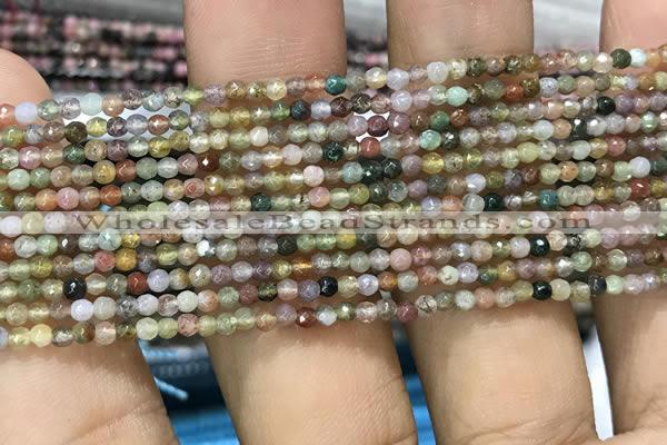 CTG1009 15.5 inches 2mm faceted round tiny Indian agate beads