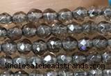 CTG1020 15.5 inches 2mm faceted round tiny smoky quartz beads