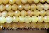 CTG1035 15.5 inches 2mm faceted round tiny yellow jade beads