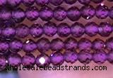 CTG1083 15.5 inches 2mm faceted round tiny purple garnet beads