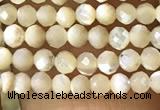 CTG1089 15.5 inches 2mm faceted round tiny mother of pearl beads