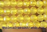 CTG1112 15.5 inches 3mm faceted round tiny yellow agate beads