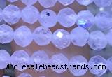 CTG1131 15.5 inches 3mm faceted round tiny white moonstone beads