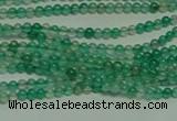 CTG122 15.5 inches 2mm round tiny green agate beads wholesale