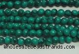 CTG131 15.5 inches 3mm round tiny synthetic malachite beads wholesale