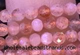 CTG1318 15.5 inches 3mm faceted round golden sunstone beads