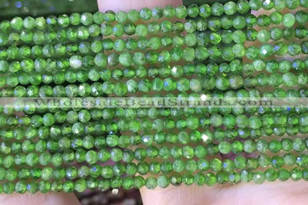 CTG1381 15.5 inches 2mm faceted round tiny diopside quartz beads