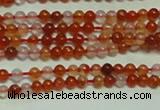 CTG153 15.5 inches 3mm round grade A tiny red agate beads wholesale