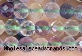 CTG1540 15.5 inches 4mm faceted round fluorite beads wholesale