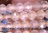 CTG1628 15.5 inches 4mm faceted round tiny golden rutilated quartz beads