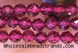 CTG1655 15.5 inches 3.5mm faceted round tiny red garnet beads