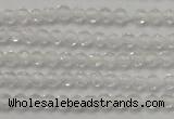 CTG202 15.5 inches 3mm faceted round tiny white crystal beads