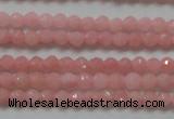 CTG203 15.5 inches 3mm faceted round tiny Chinese pink opal beads