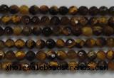 CTG207 15.5 inches 3mm faceted round tiny yellow tiger eye beads