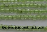 CTG210 15.5 inches 2mm faceted round tiny olive quartz beads