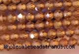 CTG2110 15 inches 2mm faceted round tiny orang garnet beads