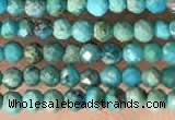 CTG2129 15 inches 2mm,3mm faceted round synthetic turquoise beads