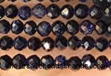 CTG2135 15 inches 2mm,3mm faceted round blue goldstone beads