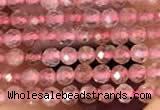 CTG2141 15 inches 2mm,3mm & 4mm faceted round strawberry quartz beads