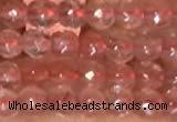 CTG2204 15 inches 2mm,3mm faceted round cherry quartz beads