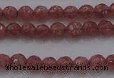 CTG223 15.5 inches 3mm faceted round tiny strawberry quartz beads