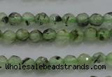 CTG224 15.5 inches 3mm faceted round tiny green rutilated quartz beads