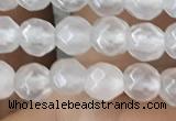 CTG2515 15.5 inches 4mm faceted round white jade beads wholesale