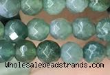 CTG2534 15.5 inches 4mm faceted round moss agate beads