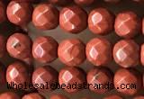 CTG3555 15.5 inches 4mm faceted round red jasper beads